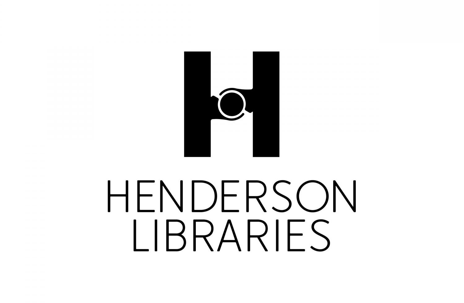 Henderson Libraries Vertical Black & White Logo